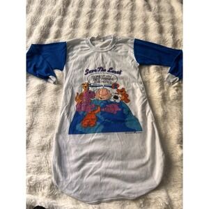 Vintage 1983 Ziggy Cartoon Unisex Earth Day Long Sleeve Fleece Nightgown